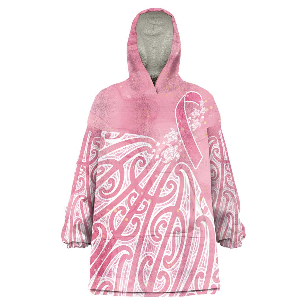 Breast Cancer Awareness Maori Wearable Blanket Hoodie Kia Kaha Kia Maia Kia Manawanui - Vibe Hoodie