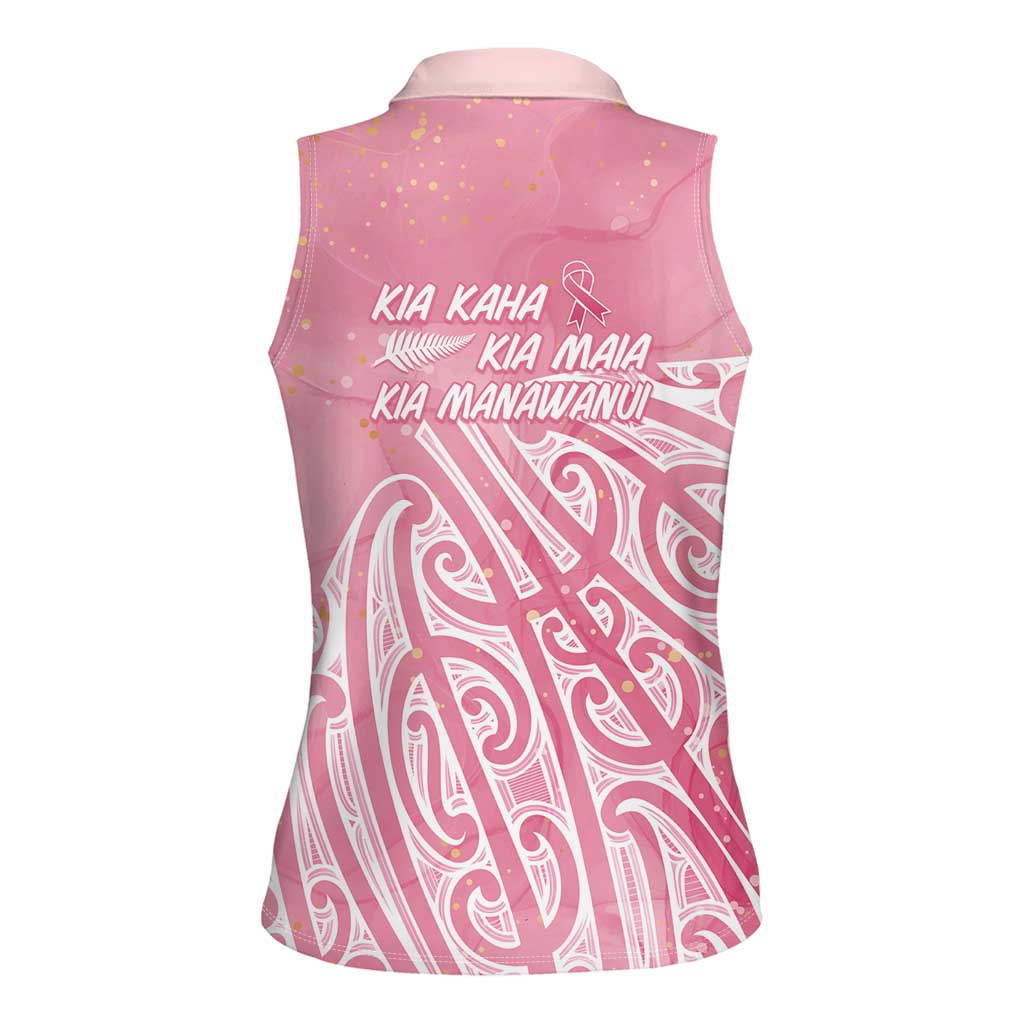 Breast Cancer Awareness Maori Women Sleeveless Polo Shirt Kia Kaha Kia Maia Kia Manawanui - Vibe Hoodie