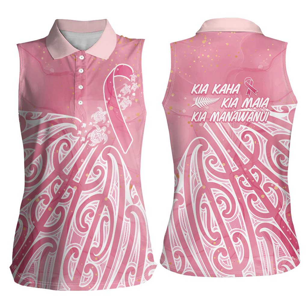 Breast Cancer Awareness Maori Women Sleeveless Polo Shirt Kia Kaha Kia Maia Kia Manawanui - Vibe Hoodie