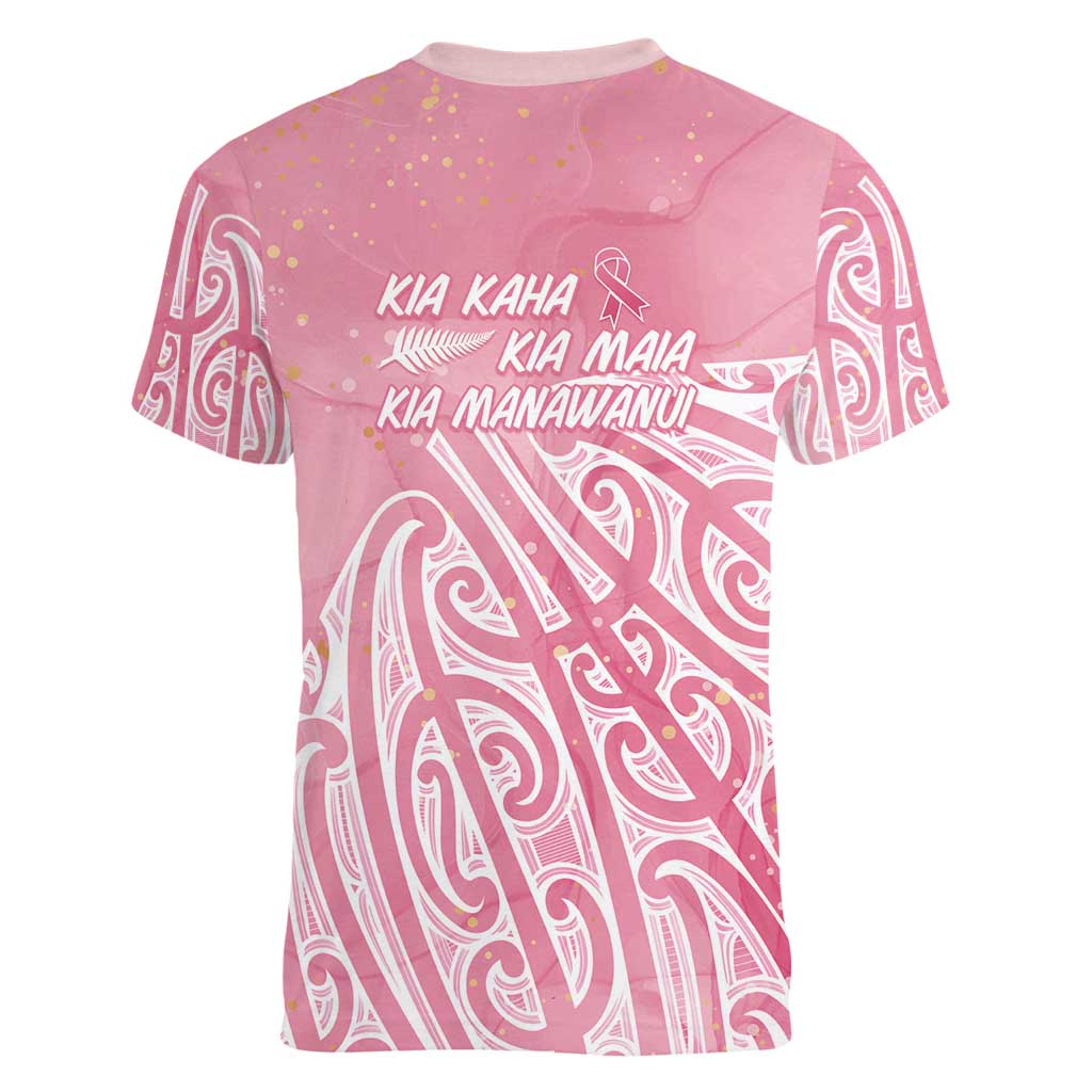 Breast Cancer Awareness Maori Women V-Neck T-Shirt Kia Kaha Kia Maia Kia Manawanui - Vibe Hoodie