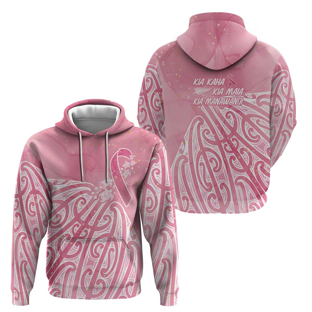 Breast Cancer Awareness Maori Zip Hoodie Kia Kaha Kia Maia Kia Manawanui - Vibe Hoodie