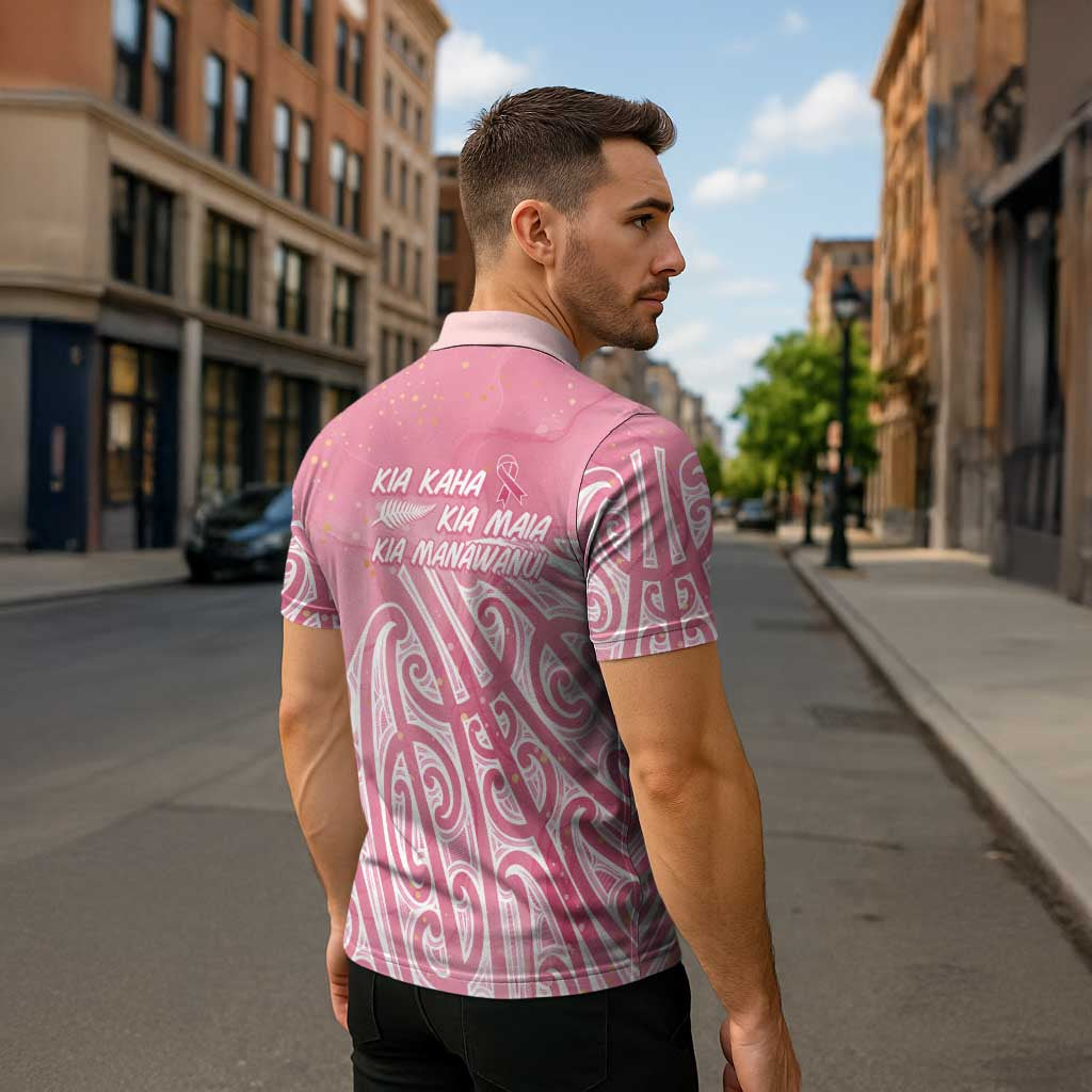 Breast Cancer Awareness Maori Zipper Polo Shirt Kia Kaha Kia Maia Kia Manawanui - Vibe Hoodie