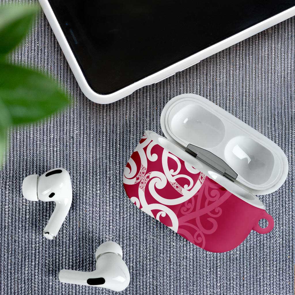 Breast Cancer Awareness Maori AirPods Case Koru Kowhaiwhai - Vibe Hoodie