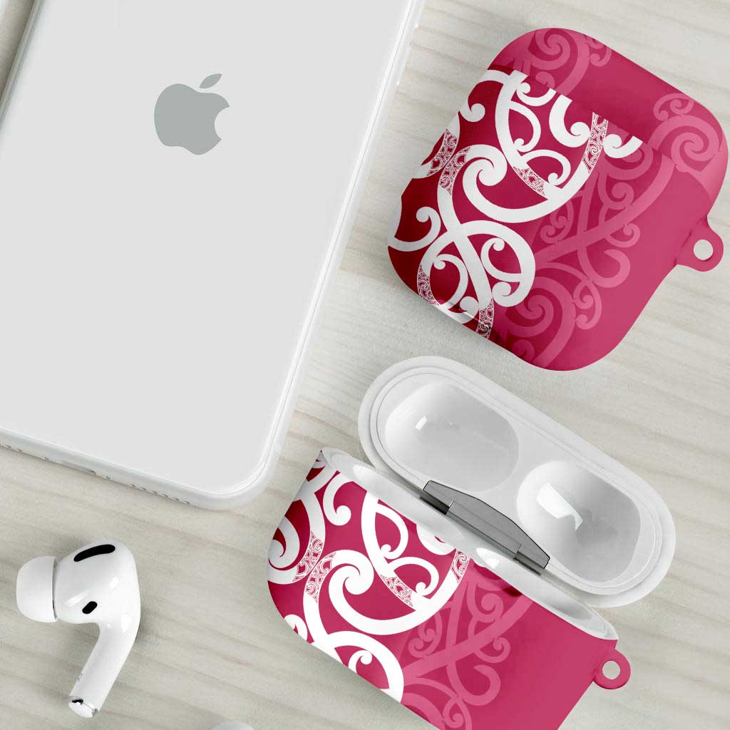 Breast Cancer Awareness Maori AirPods Case Koru Kowhaiwhai - Vibe Hoodie