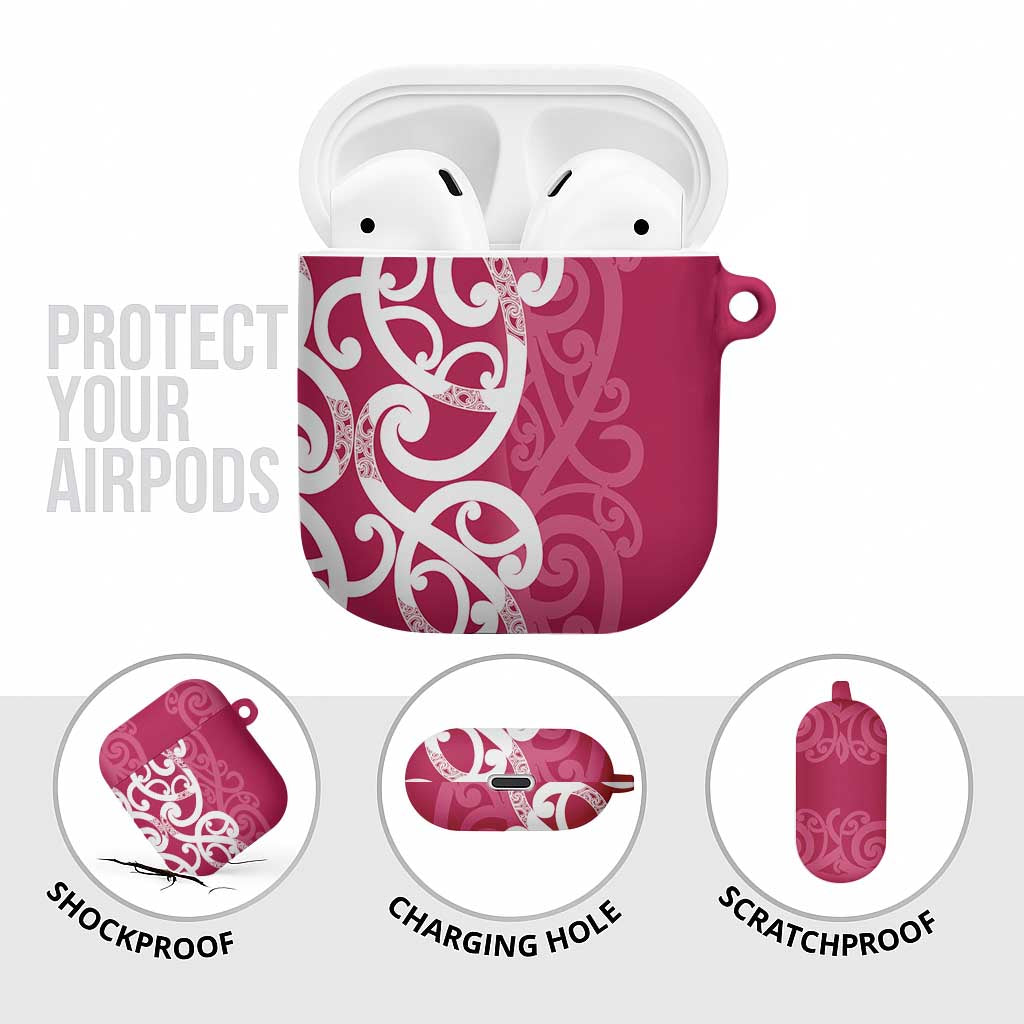 Breast Cancer Awareness Maori AirPods Case Koru Kowhaiwhai - Vibe Hoodie