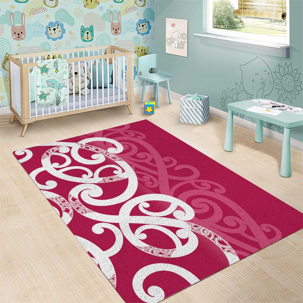 Breast Cancer Awareness Maori Area Rug Koru Kowhaiwhai - Vibe Hoodie