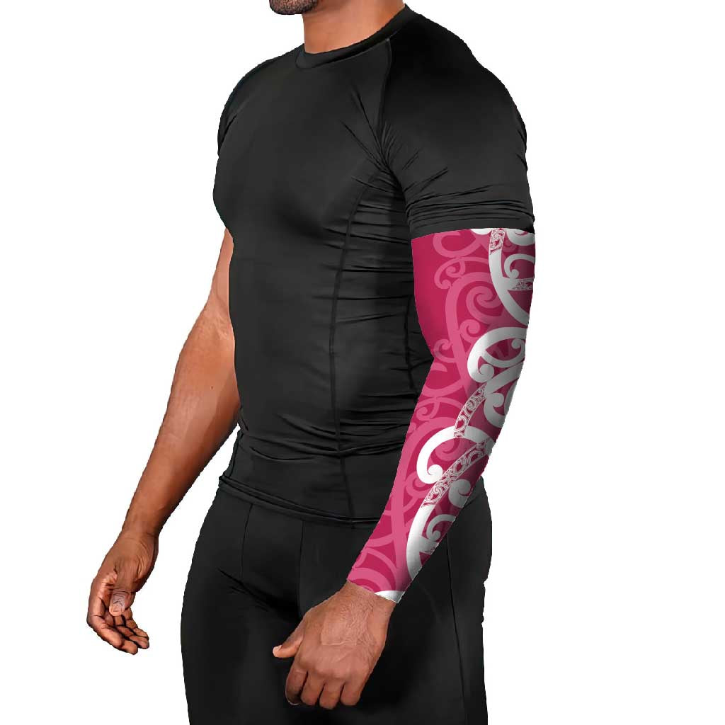 Breast Cancer Awareness Maori Arm Sleeves Koru Kowhaiwhai - Vibe Hoodie