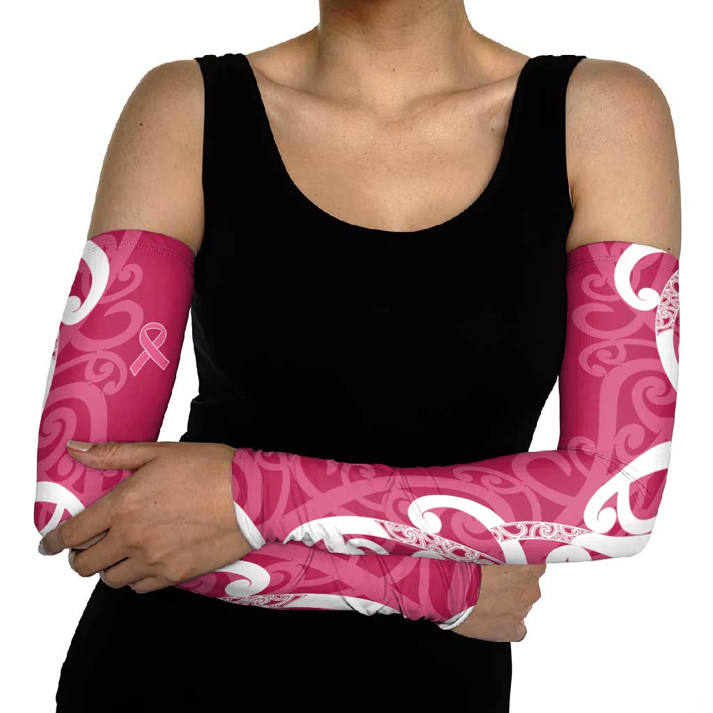 Breast Cancer Awareness Maori Arm Sleeves Koru Kowhaiwhai - Vibe Hoodie