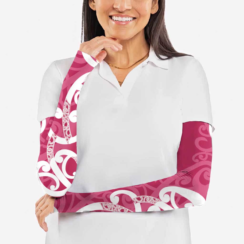Breast Cancer Awareness Maori Arm Sleeves Koru Kowhaiwhai - Vibe Hoodie