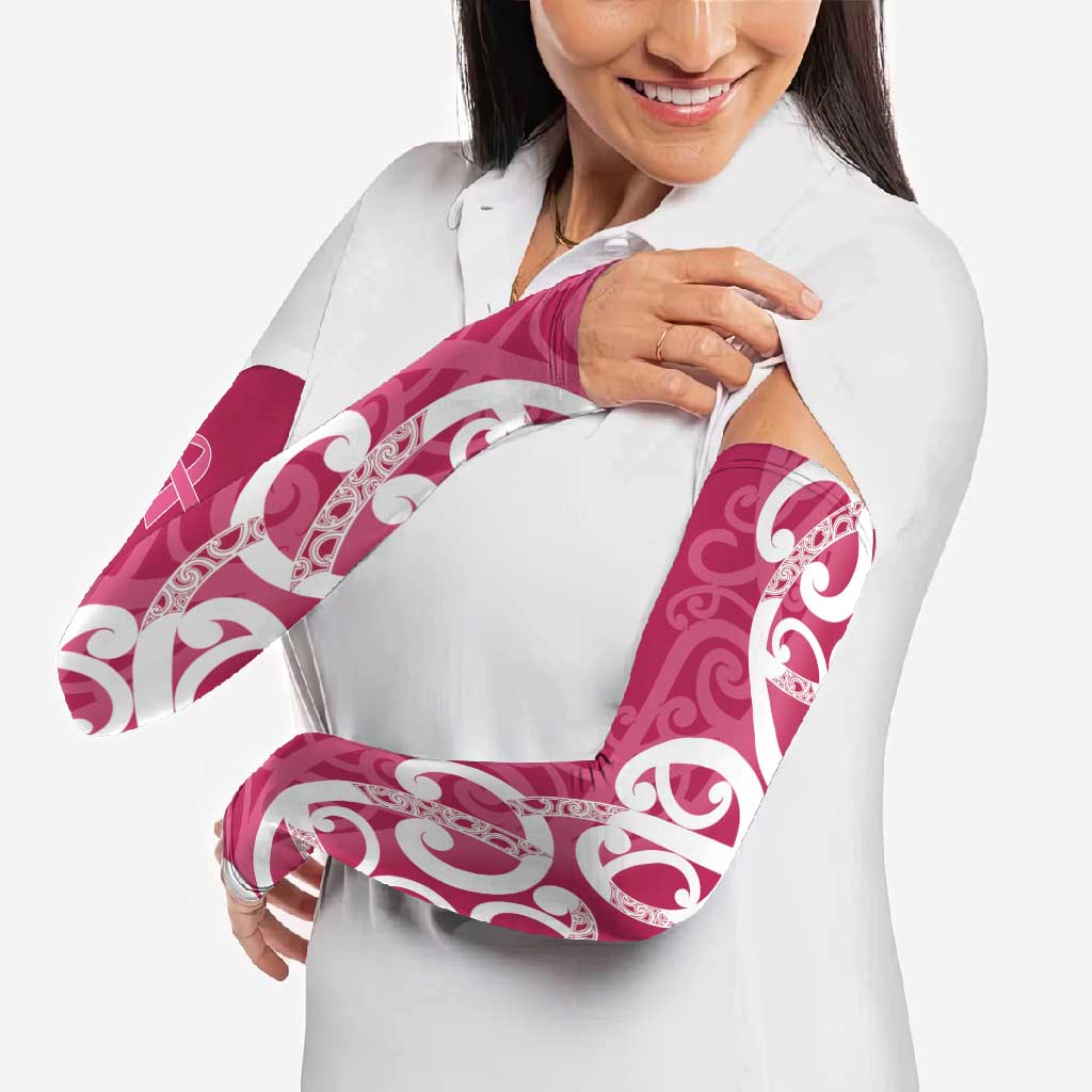 Breast Cancer Awareness Maori Arm Sleeves Koru Kowhaiwhai - Vibe Hoodie