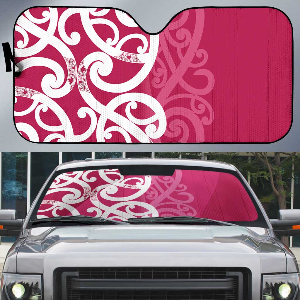 Breast Cancer Awareness Maori Auto Sun Shade Koru Kowhaiwhai - Vibe Hoodie