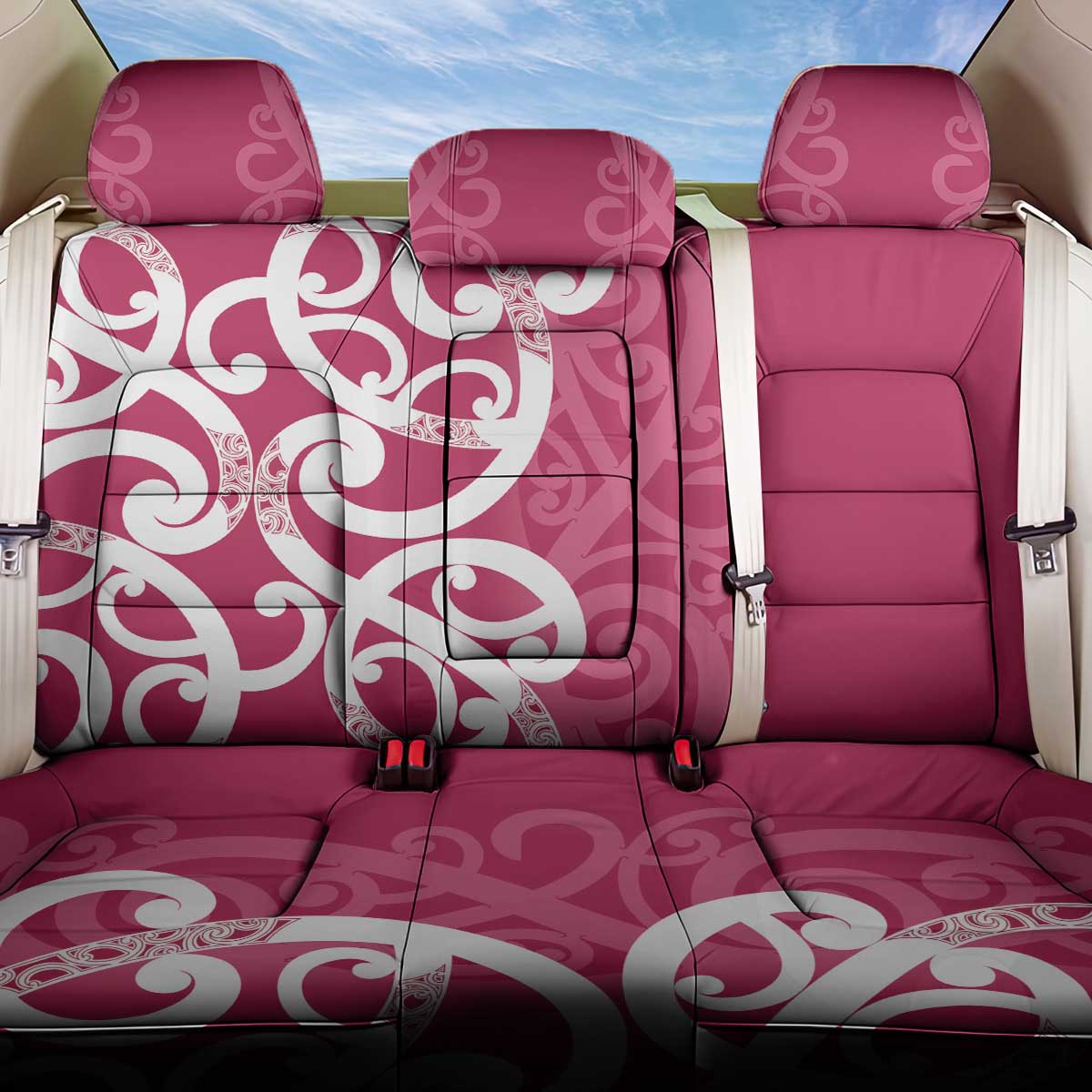 Breast Cancer Awareness Maori Back Car Seat Cover Koru Kowhaiwhai - Vibe Hoodie