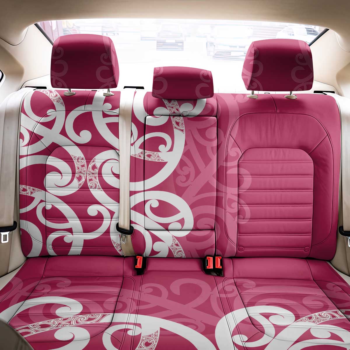 Breast Cancer Awareness Maori Back Car Seat Cover Koru Kowhaiwhai - Vibe Hoodie