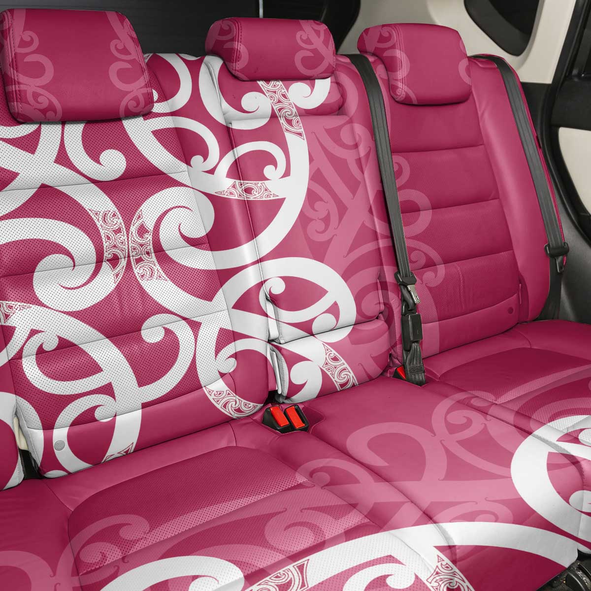 Breast Cancer Awareness Maori Back Car Seat Cover Koru Kowhaiwhai - Vibe Hoodie