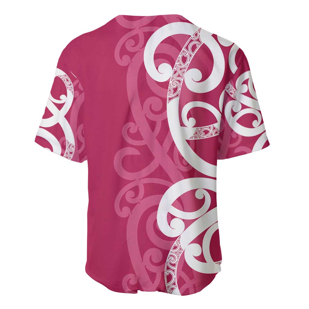 Breast Cancer Awareness Maori Baseball Jersey Koru Kowhaiwhai - Vibe Hoodie