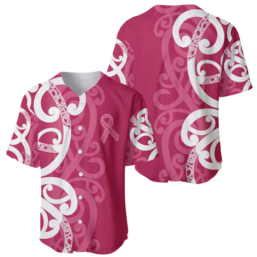 Breast Cancer Awareness Maori Baseball Jersey Koru Kowhaiwhai - Vibe Hoodie