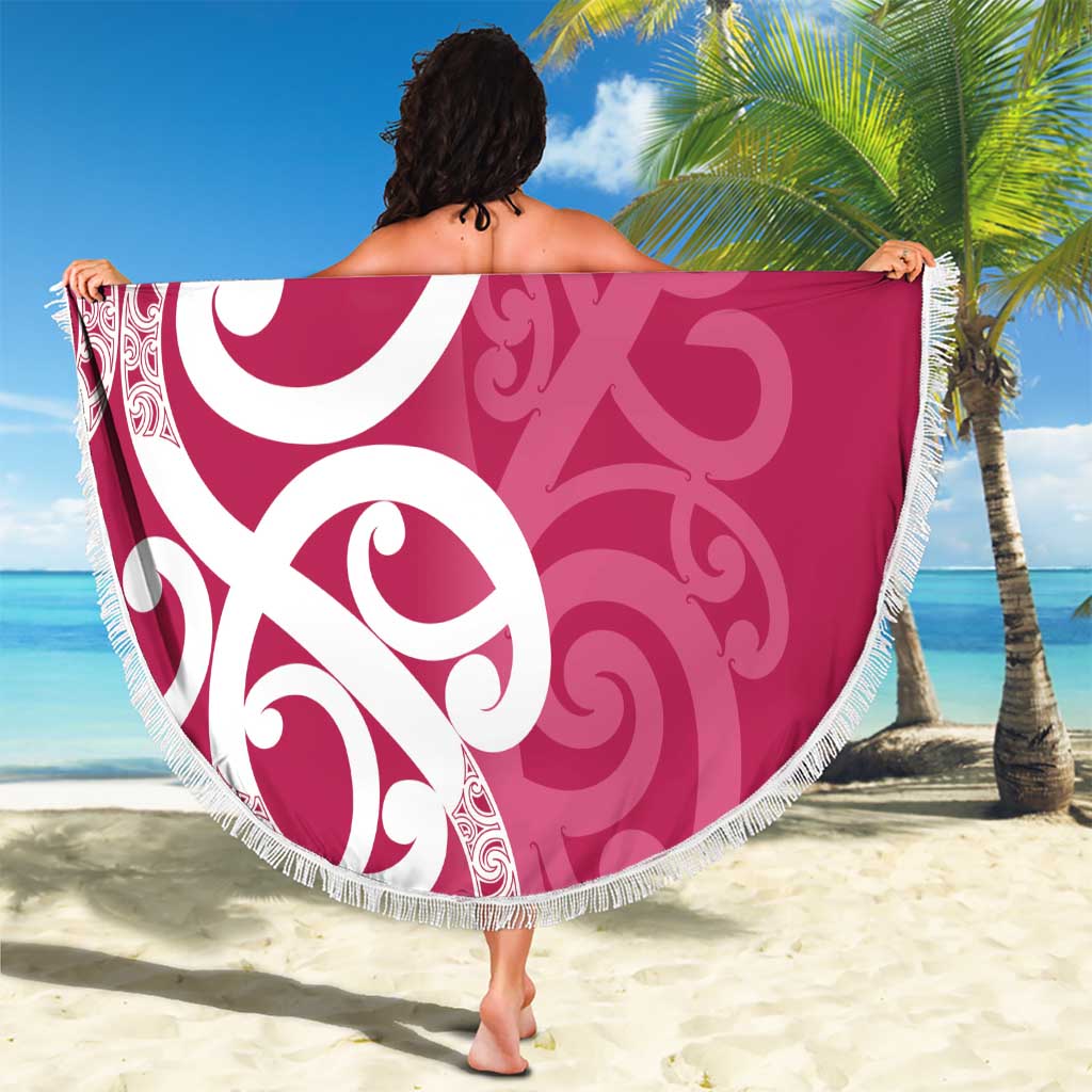 Breast Cancer Awareness Maori Beach Blanket Koru Kowhaiwhai - Vibe Hoodie