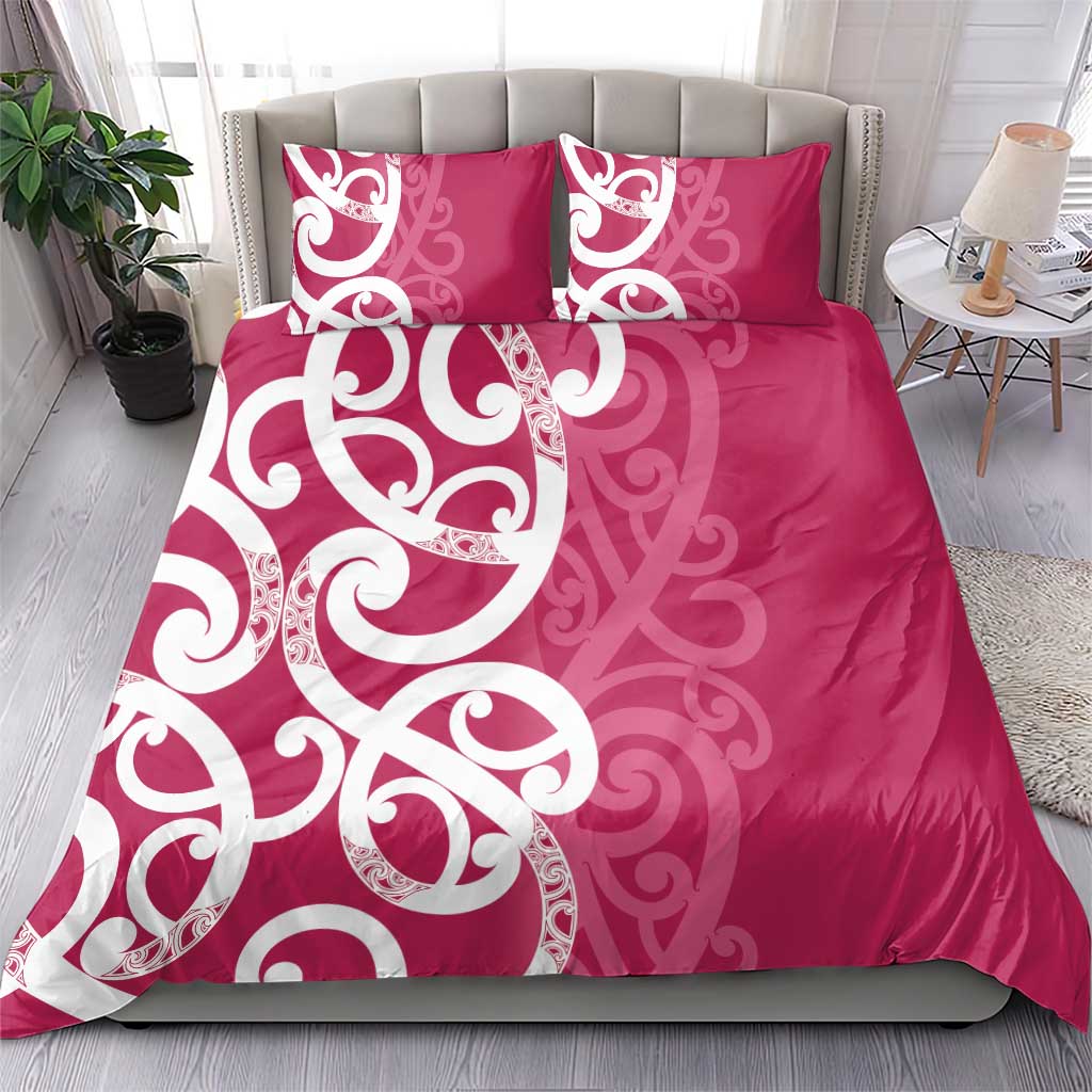Breast Cancer Awareness Maori Bedding Set Koru Kowhaiwhai - Vibe Hoodie