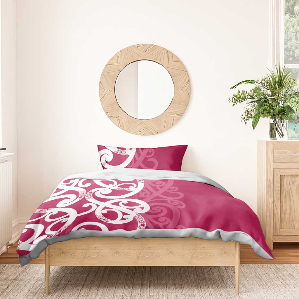 Breast Cancer Awareness Maori Bedding Set Koru Kowhaiwhai - Vibe Hoodie