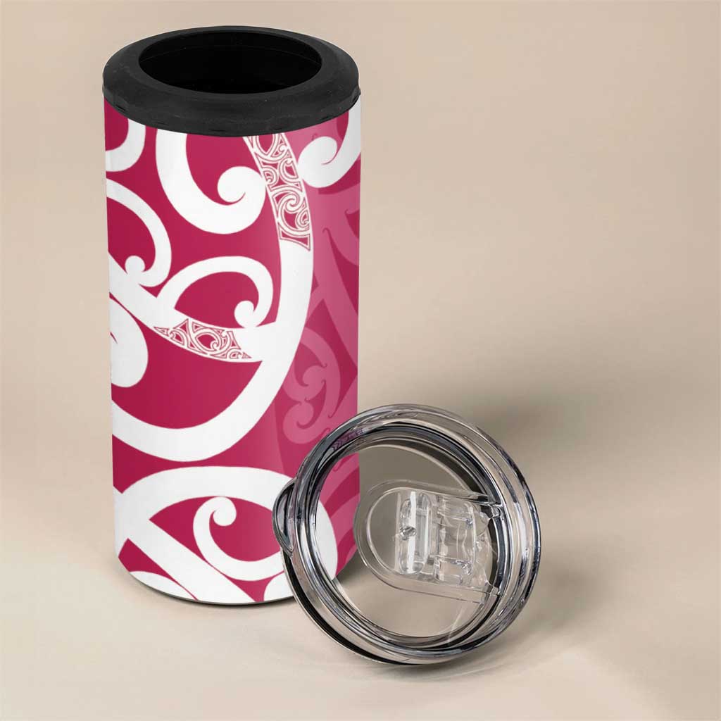 Breast Cancer Awareness Maori 4 in 1 Can Cooler Tumbler Koru Kowhaiwhai - Vibe Hoodie