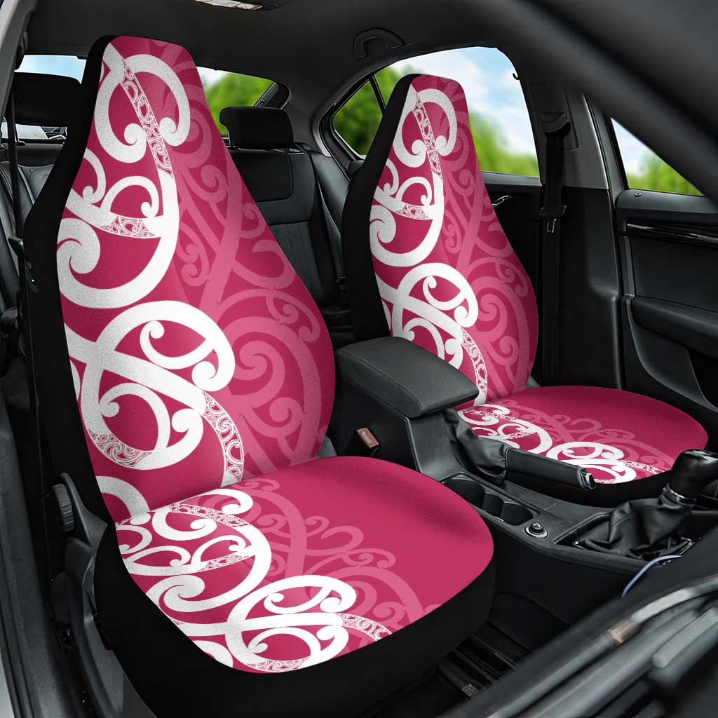 Breast Cancer Awareness Maori Car Seat Cover Koru Kowhaiwhai - Vibe Hoodie