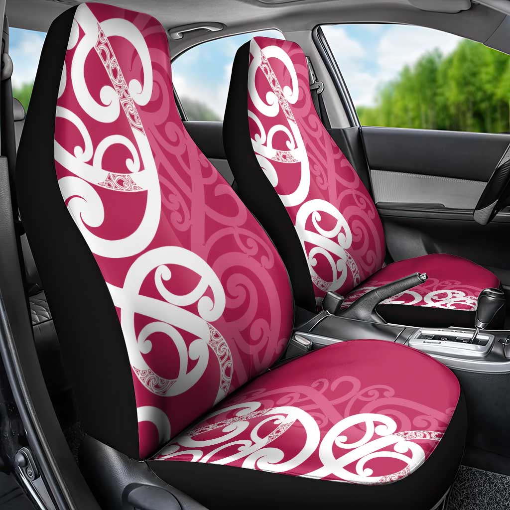 Breast Cancer Awareness Maori Car Seat Cover Koru Kowhaiwhai - Vibe Hoodie