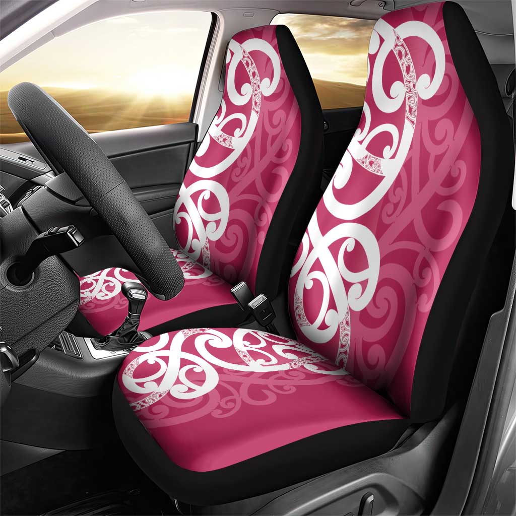 Breast Cancer Awareness Maori Car Seat Cover Koru Kowhaiwhai - Vibe Hoodie