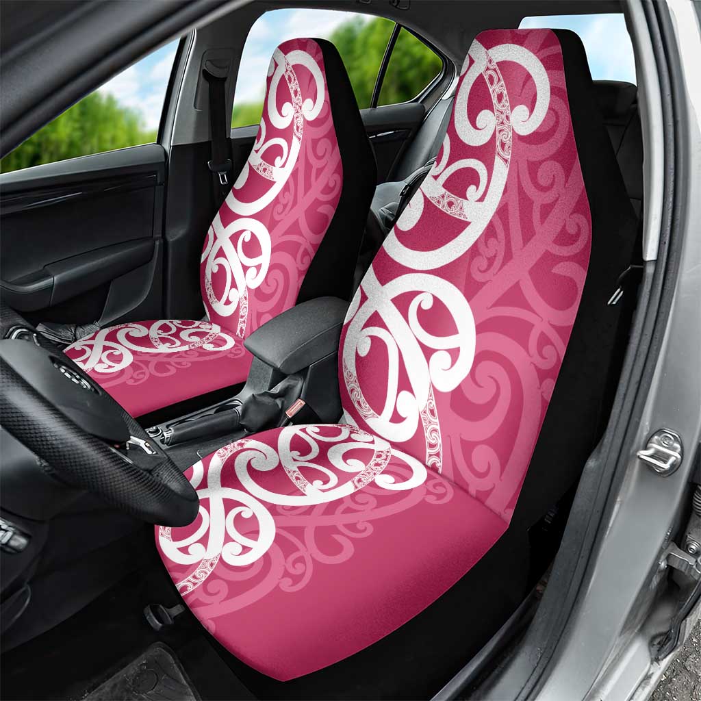 Breast Cancer Awareness Maori Car Seat Cover Koru Kowhaiwhai - Vibe Hoodie