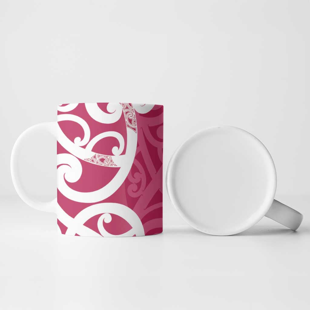 Breast Cancer Awareness Maori Ceramic Mug Koru Kowhaiwhai - Vibe Hoodie
