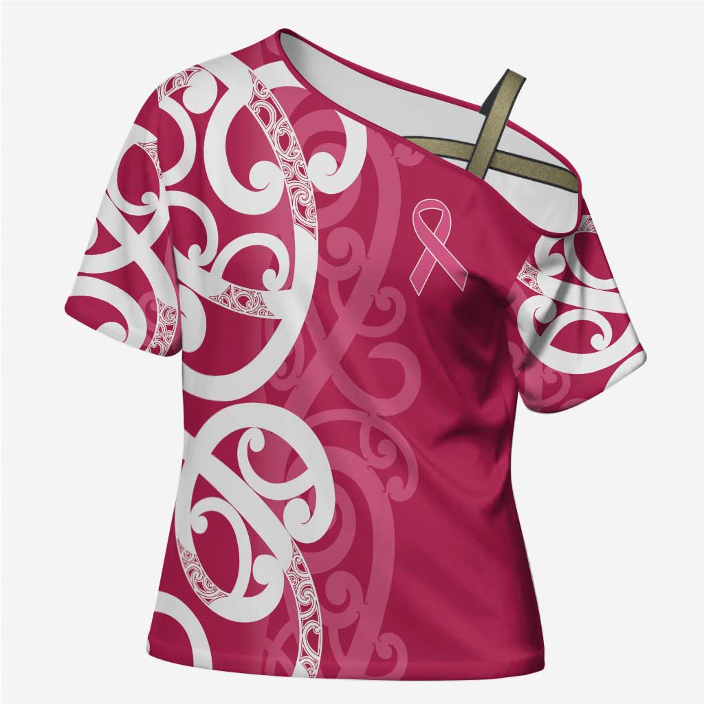 Breast Cancer Awareness Maori Cross Shoulder Shirt Koru Kowhaiwhai - Vibe Hoodie