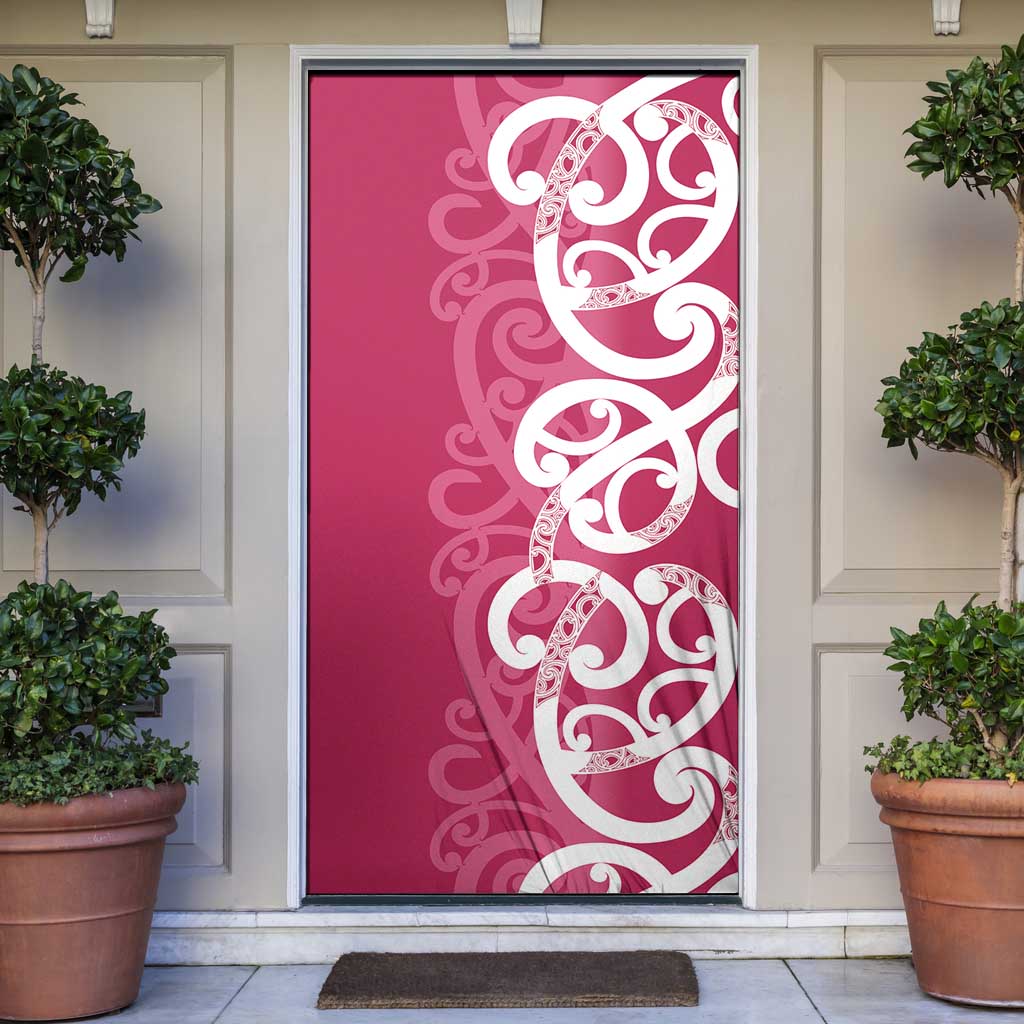 Breast Cancer Awareness Maori Door Cover Koru Kowhaiwhai - Vibe Hoodie