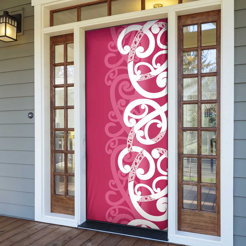 Breast Cancer Awareness Maori Door Cover Koru Kowhaiwhai - Vibe Hoodie