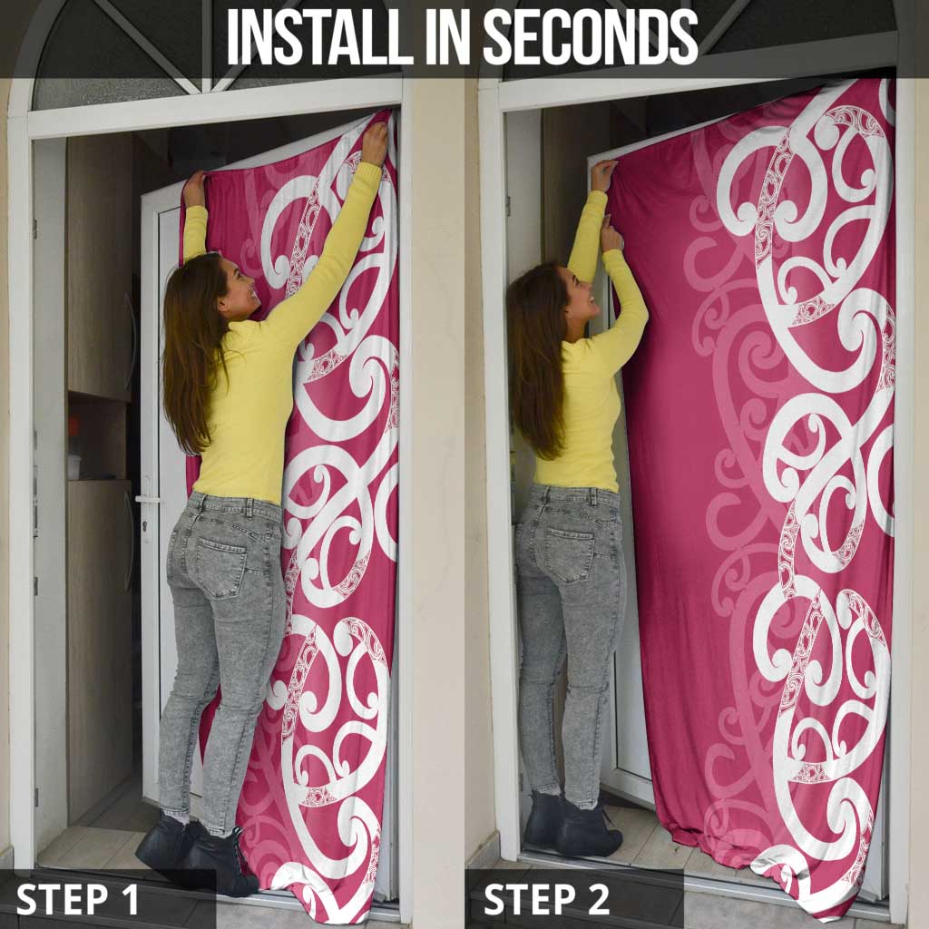 Breast Cancer Awareness Maori Door Cover Koru Kowhaiwhai - Vibe Hoodie