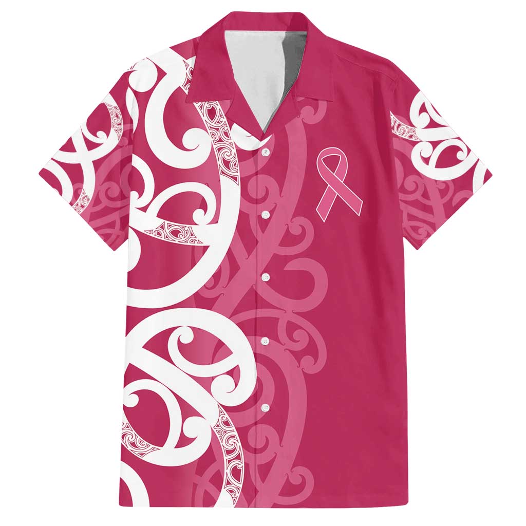 Breast Cancer Awareness Maori Family Matching Long Sleeve Bodycon Dress and Hawaiian Shirt Koru Kowhaiwhai - Vibe Hoodie