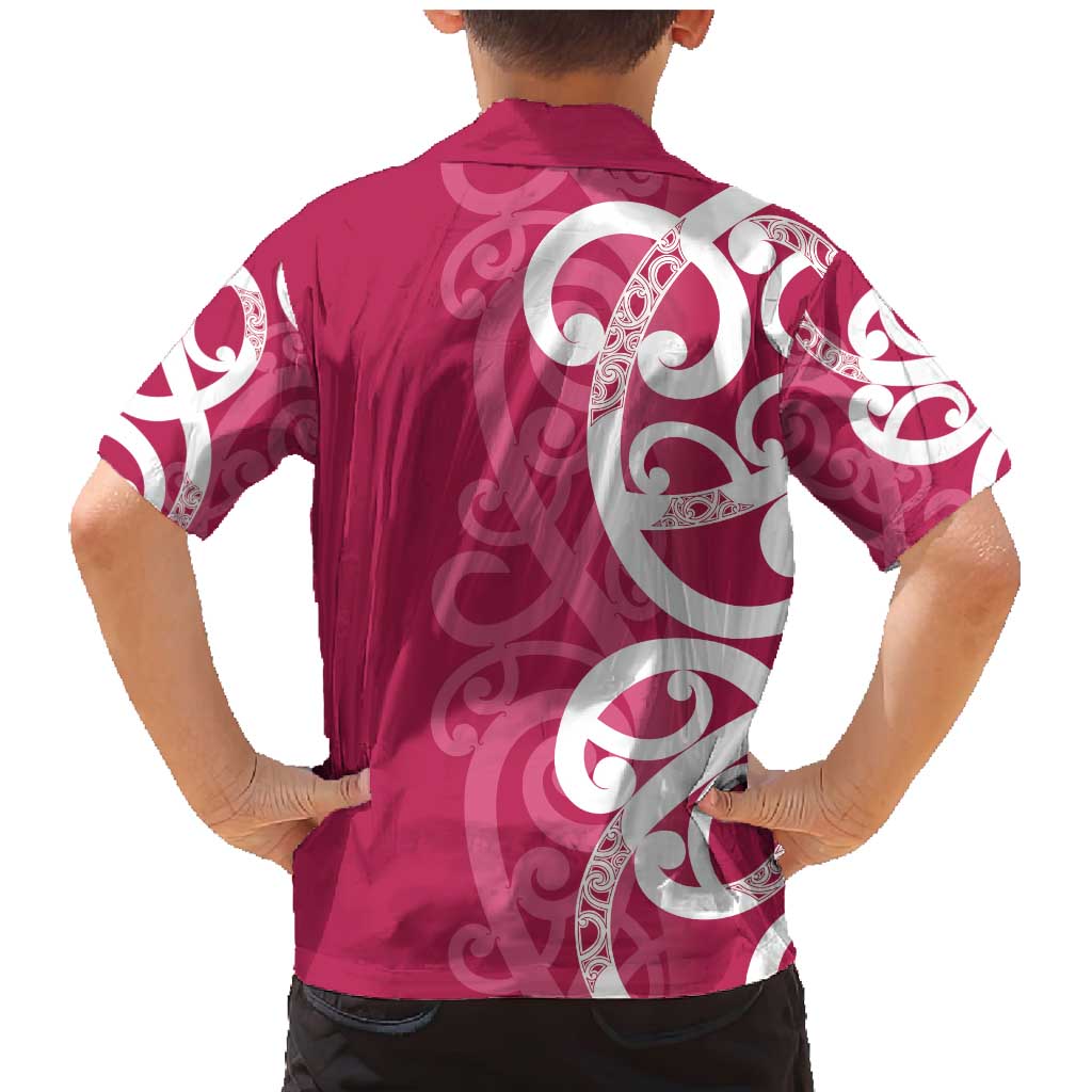 Breast Cancer Awareness Maori Family Matching Mermaid Dress and Hawaiian Shirt Koru Kowhaiwhai - Vibe Hoodie