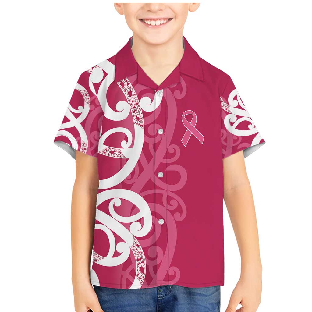 Breast Cancer Awareness Maori Family Matching Mermaid Dress and Hawaiian Shirt Koru Kowhaiwhai - Vibe Hoodie