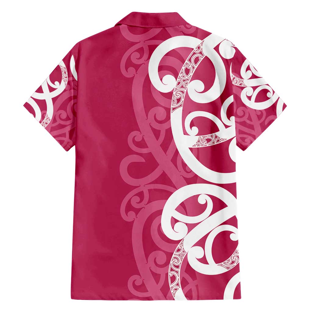 Breast Cancer Awareness Maori Family Matching Puletasi and Hawaiian Shirt Koru Kowhaiwhai - Vibe Hoodie