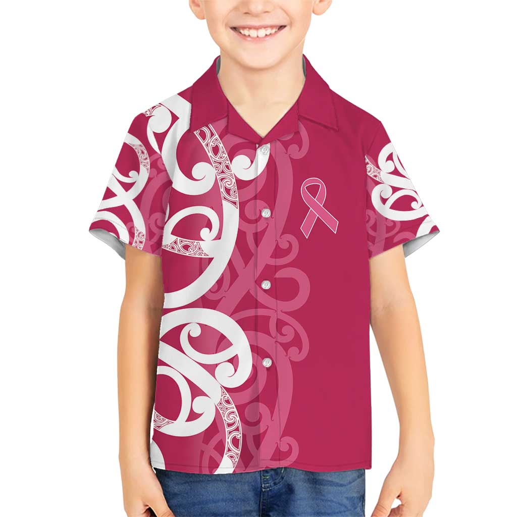 Breast Cancer Awareness Maori Family Matching Puletasi and Hawaiian Shirt Koru Kowhaiwhai - Vibe Hoodie