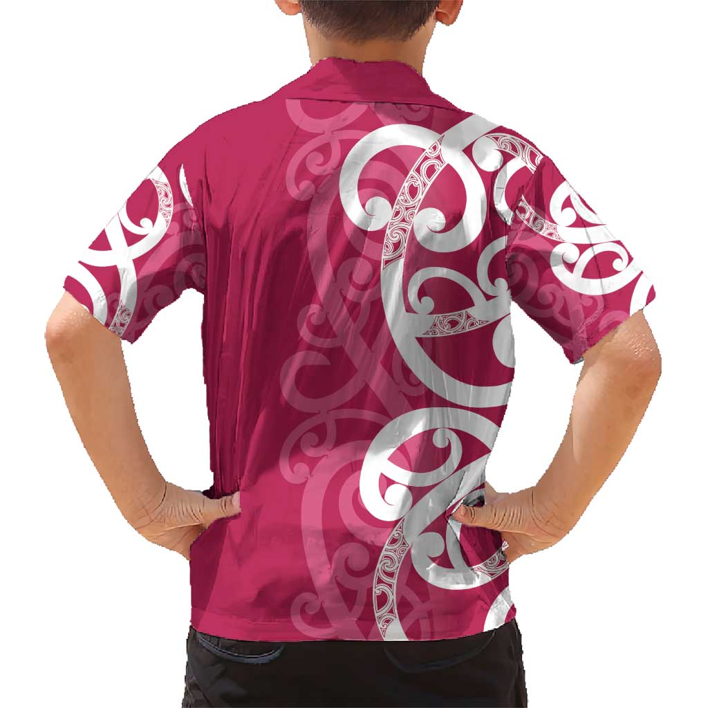 Breast Cancer Awareness Maori Family Matching Short Sleeve Bodycon Dress and Hawaiian Shirt Koru Kowhaiwhai - Vibe Hoodie