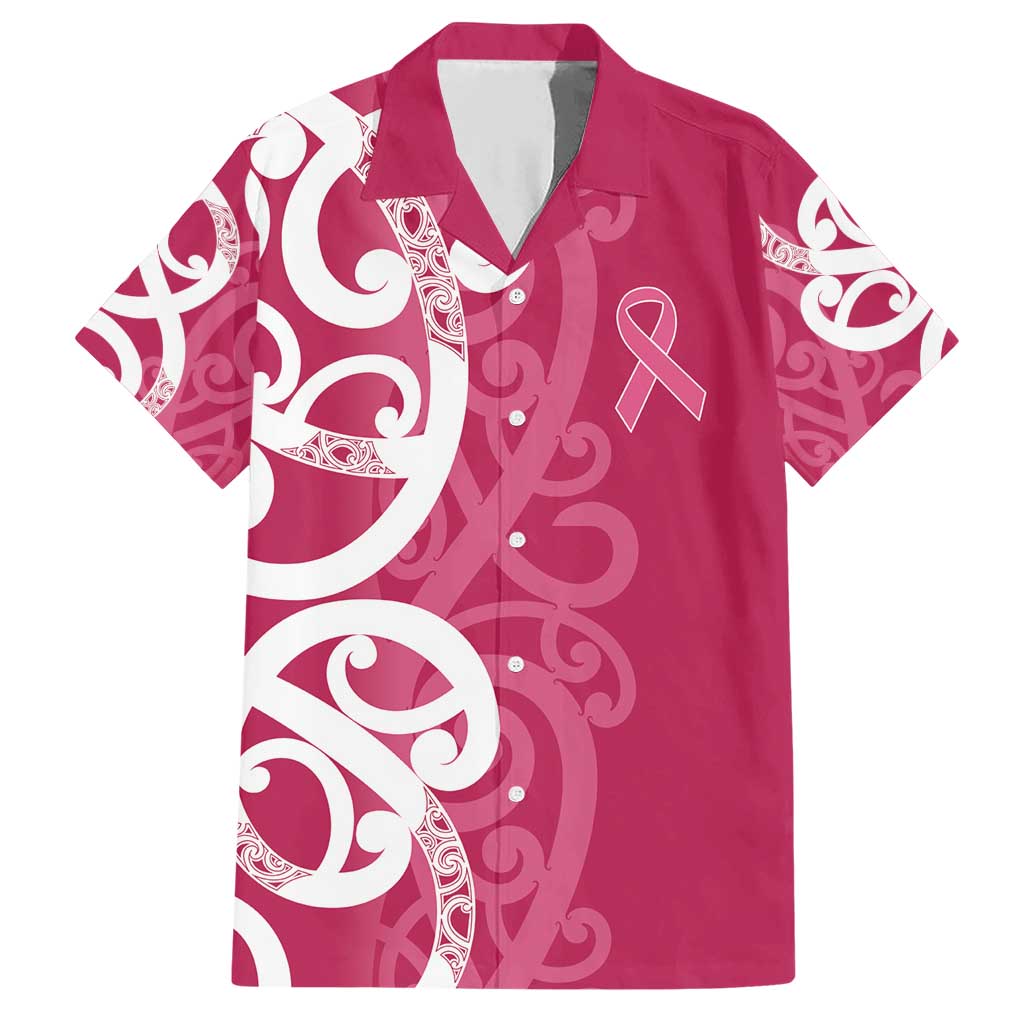 Breast Cancer Awareness Maori Family Matching Short Sleeve Bodycon Dress and Hawaiian Shirt Koru Kowhaiwhai - Vibe Hoodie