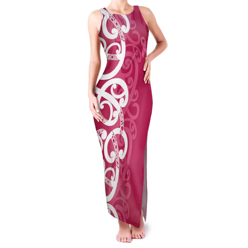 Breast Cancer Awareness Maori Family Matching Tank Maxi Dress and Hawaiian Shirt Koru Kowhaiwhai - Vibe Hoodie