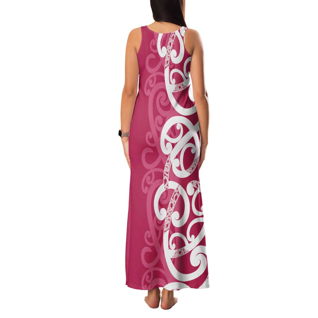Breast Cancer Awareness Maori Family Matching Tank Maxi Dress and Hawaiian Shirt Koru Kowhaiwhai - Vibe Hoodie