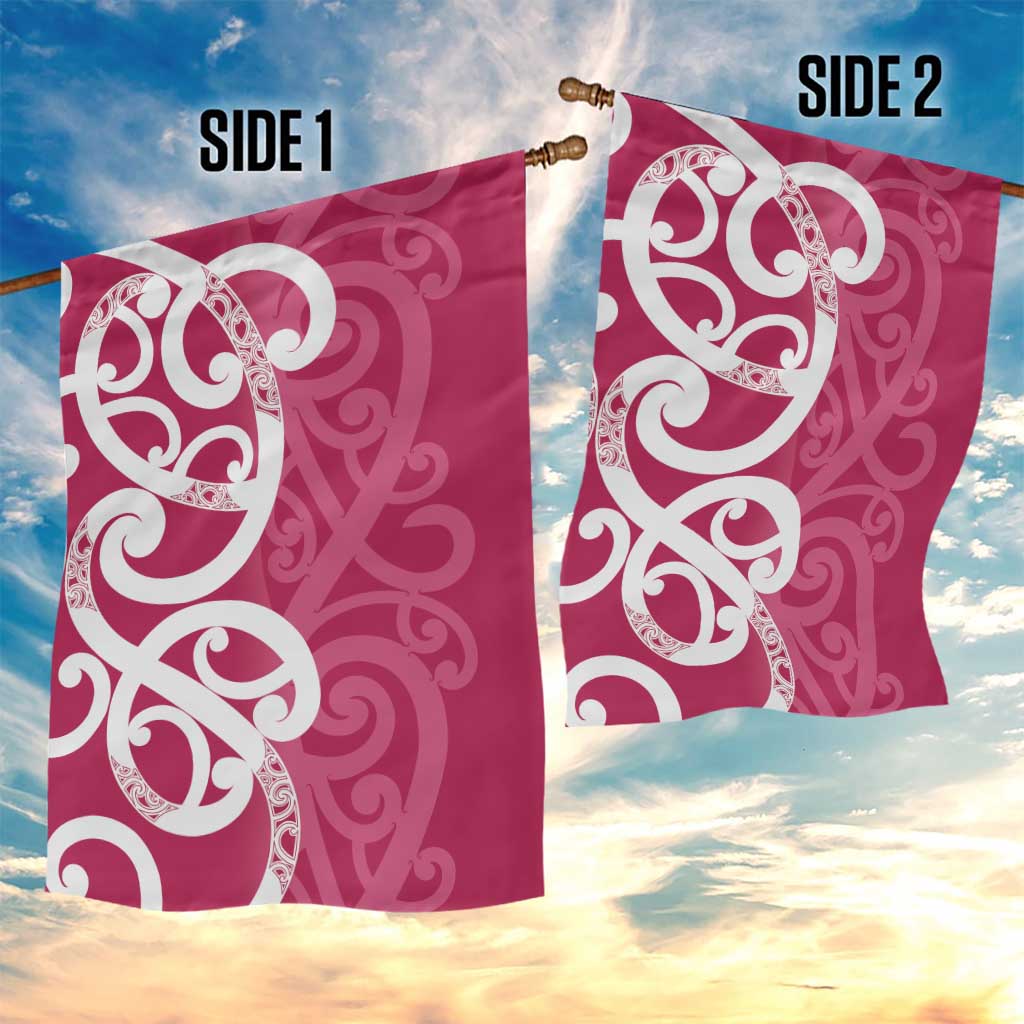 Breast Cancer Awareness Maori Garden Flag Koru Kowhaiwhai - Vibe Hoodie