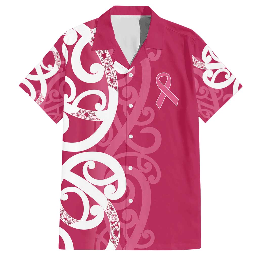 Breast Cancer Awareness Maori Hawaiian Shirt Koru Kowhaiwhai - Vibe Hoodie