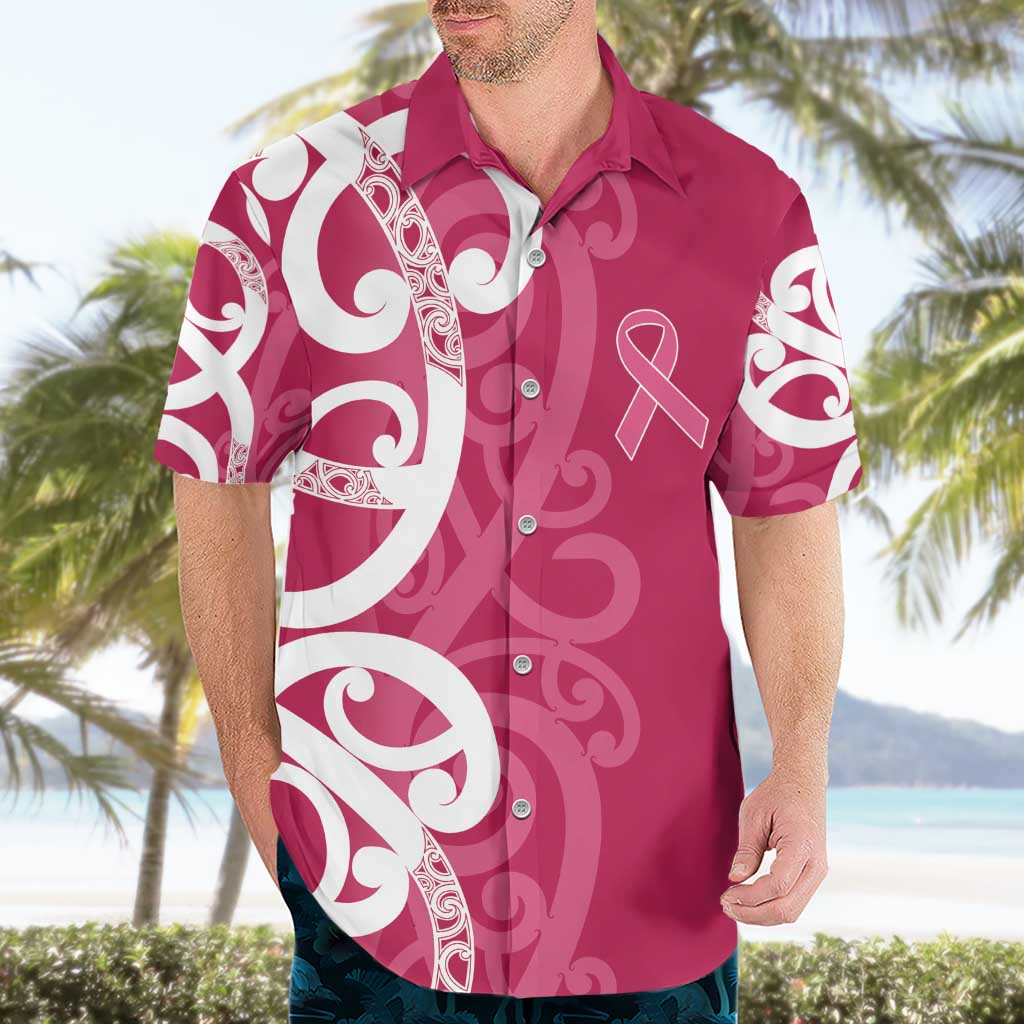 Breast Cancer Awareness Maori Hawaiian Shirt Koru Kowhaiwhai - Vibe Hoodie