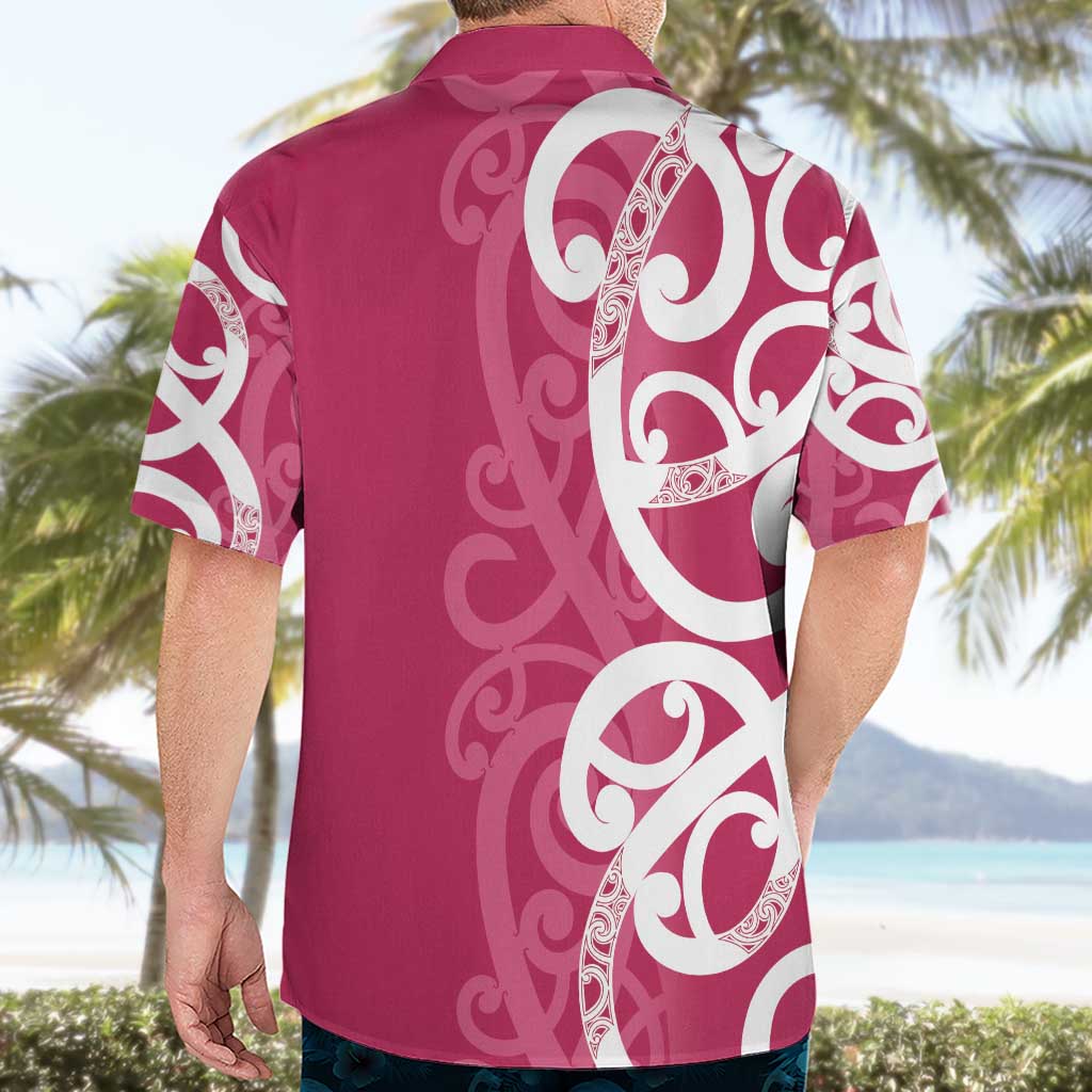 Breast Cancer Awareness Maori Hawaiian Shirt Koru Kowhaiwhai - Vibe Hoodie