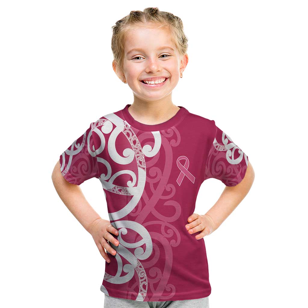 Breast Cancer Awareness Maori Kid T Shirt Koru Kowhaiwhai - Vibe Hoodie