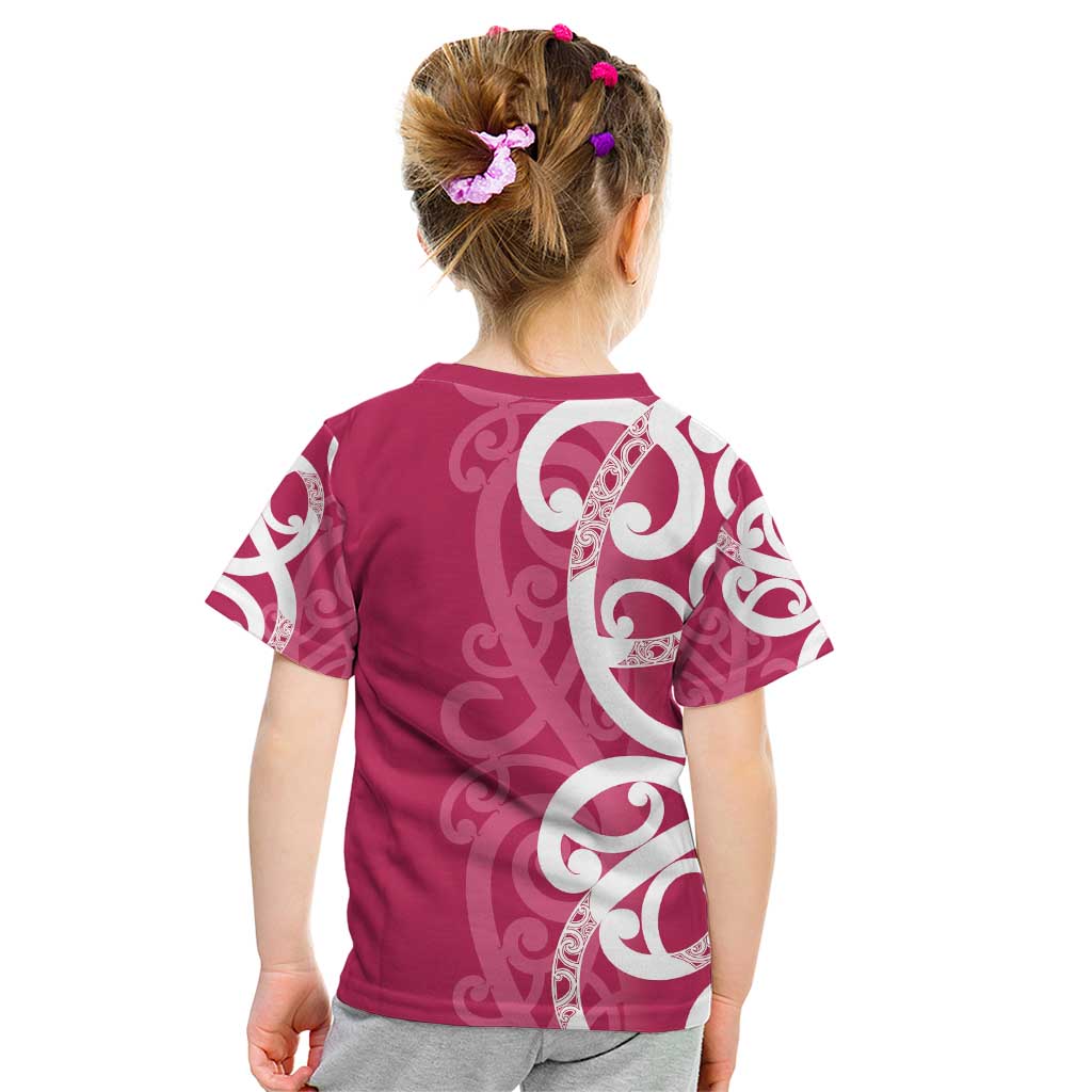 Breast Cancer Awareness Maori Kid T Shirt Koru Kowhaiwhai - Vibe Hoodie