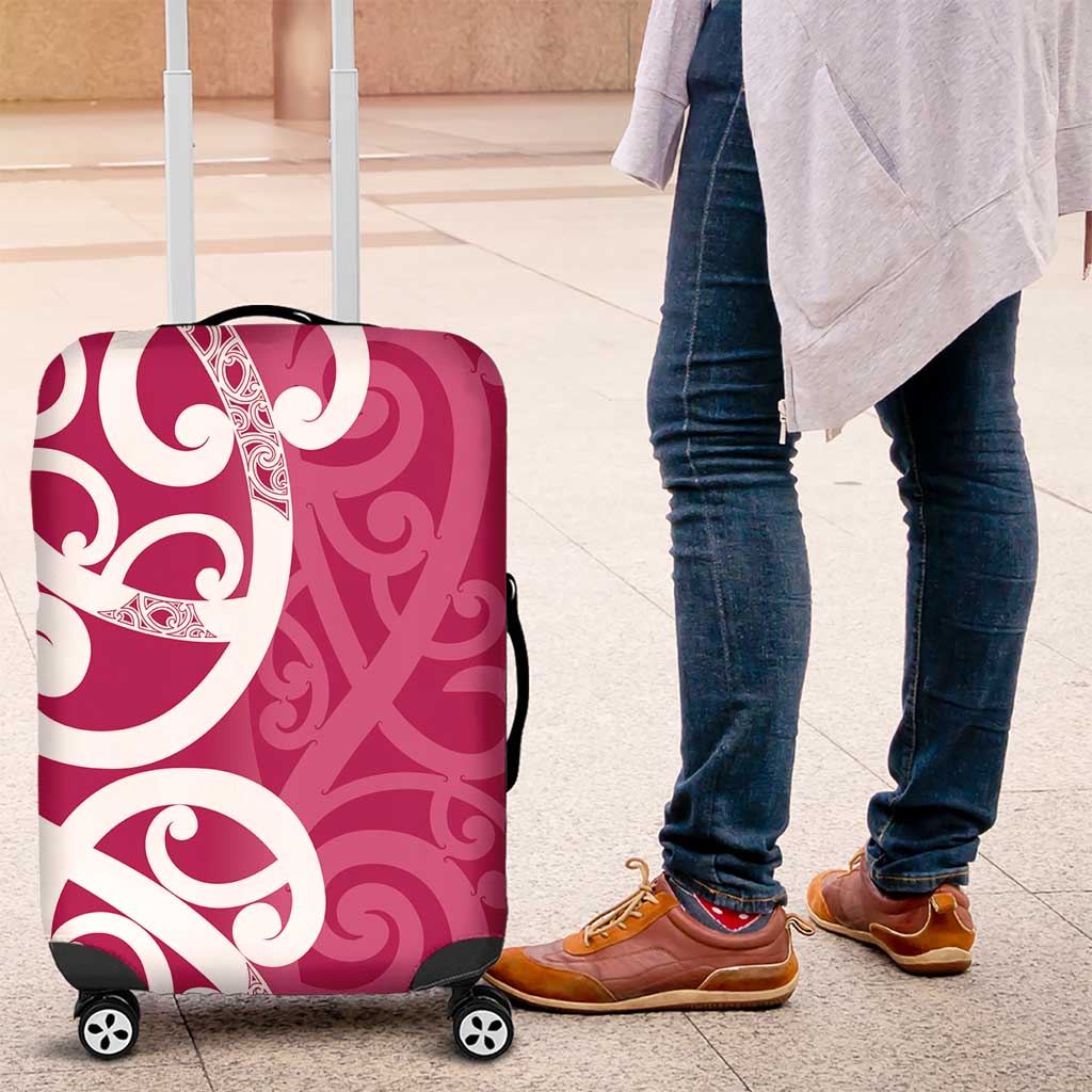 Breast Cancer Awareness Maori Luggage Cover Koru Kowhaiwhai - Vibe Hoodie