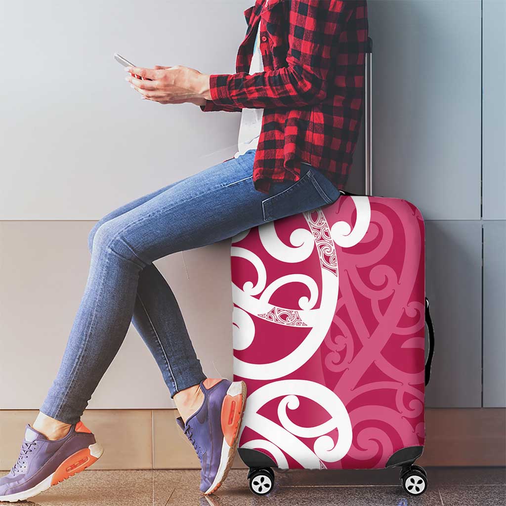 Breast Cancer Awareness Maori Luggage Cover Koru Kowhaiwhai - Vibe Hoodie